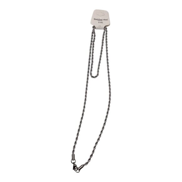 Stainless Steel 316L Unisex 4mm Rope Chain Necklace 32in Durable Jewelry - Picture 1 of 4